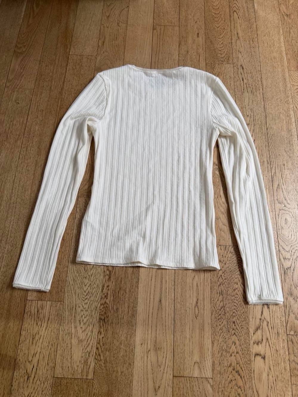 J. Crew Women's Ribbed Long-Sleeve Crewneck Top - White - Picture 3 of 5